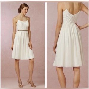 BHLDN Hitherto Giselle Spaghetti Strap Dress Ivory 10 NWOT